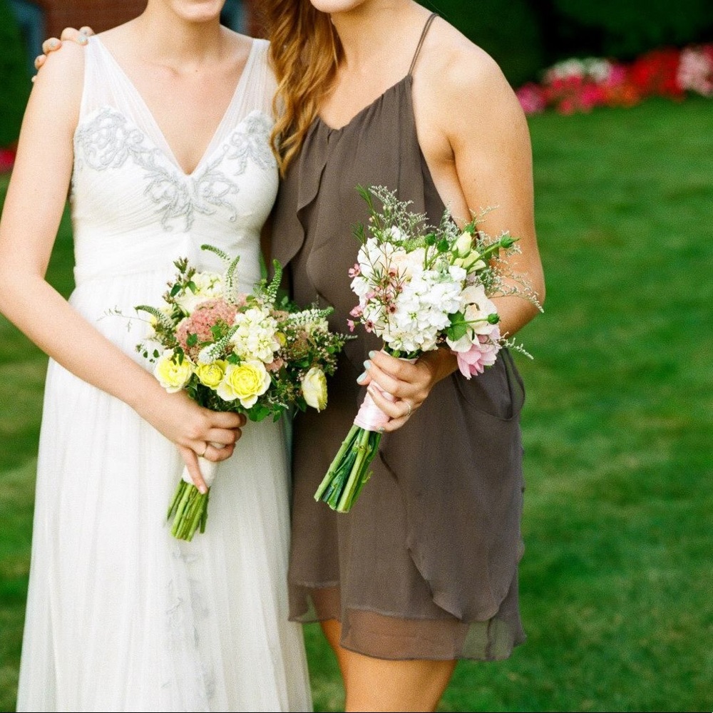 Grey Flowy Short Dress